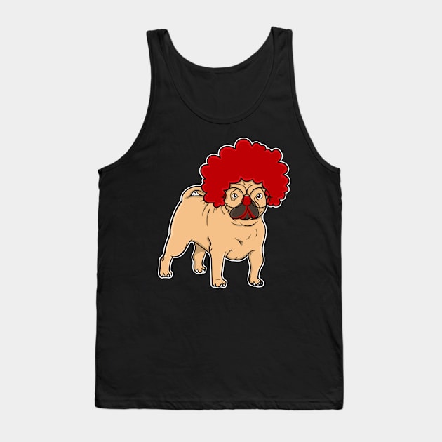 Clown Pug Funny Gift Pug Mom Tank Top by Dr_Squirrel